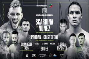 Cartel promocional de la velada Daniele Scardina vs. César Núñez