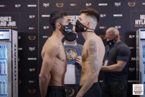 Cara a cara tras el pesaje para el combate Karim Guerfi vs. Lee McGregor